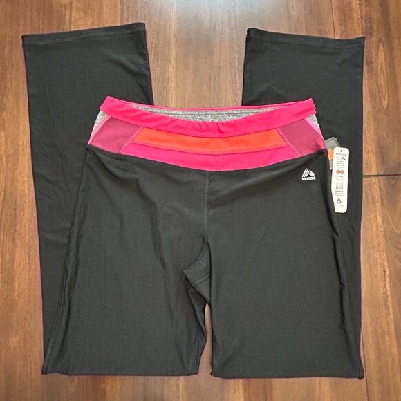 NWT RBX Women's Active Wear Pants Black Multicolor Size Large - Picture 1 of 13